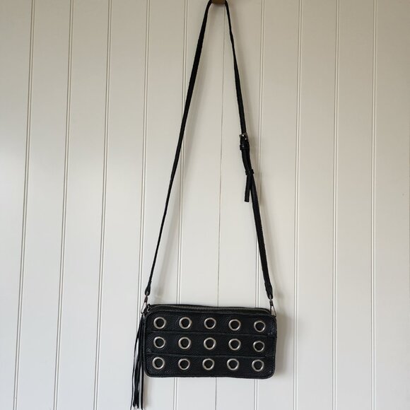Kelsi Dagger Black Leather Crossbody Bag - Picture 1 of 11